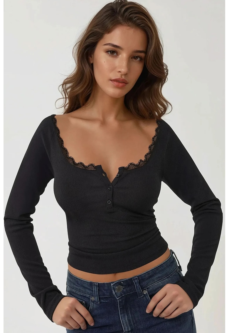 Top pentru femei - negru - jerseu - Negru