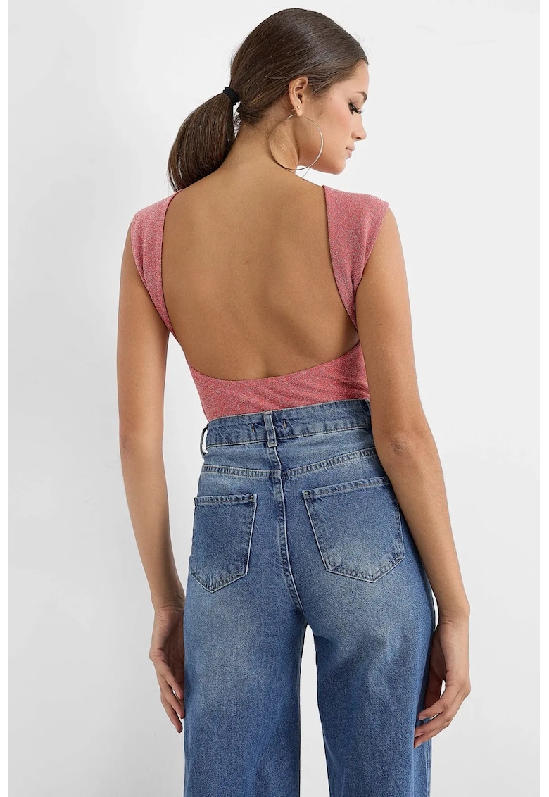 Bluza dama cu spate deschis - Roz