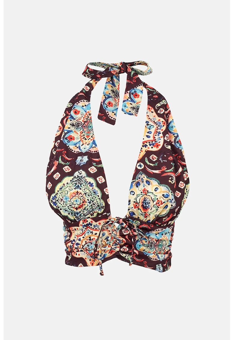 Maiou Crop - imprimeu etnic - multicolor - poliester