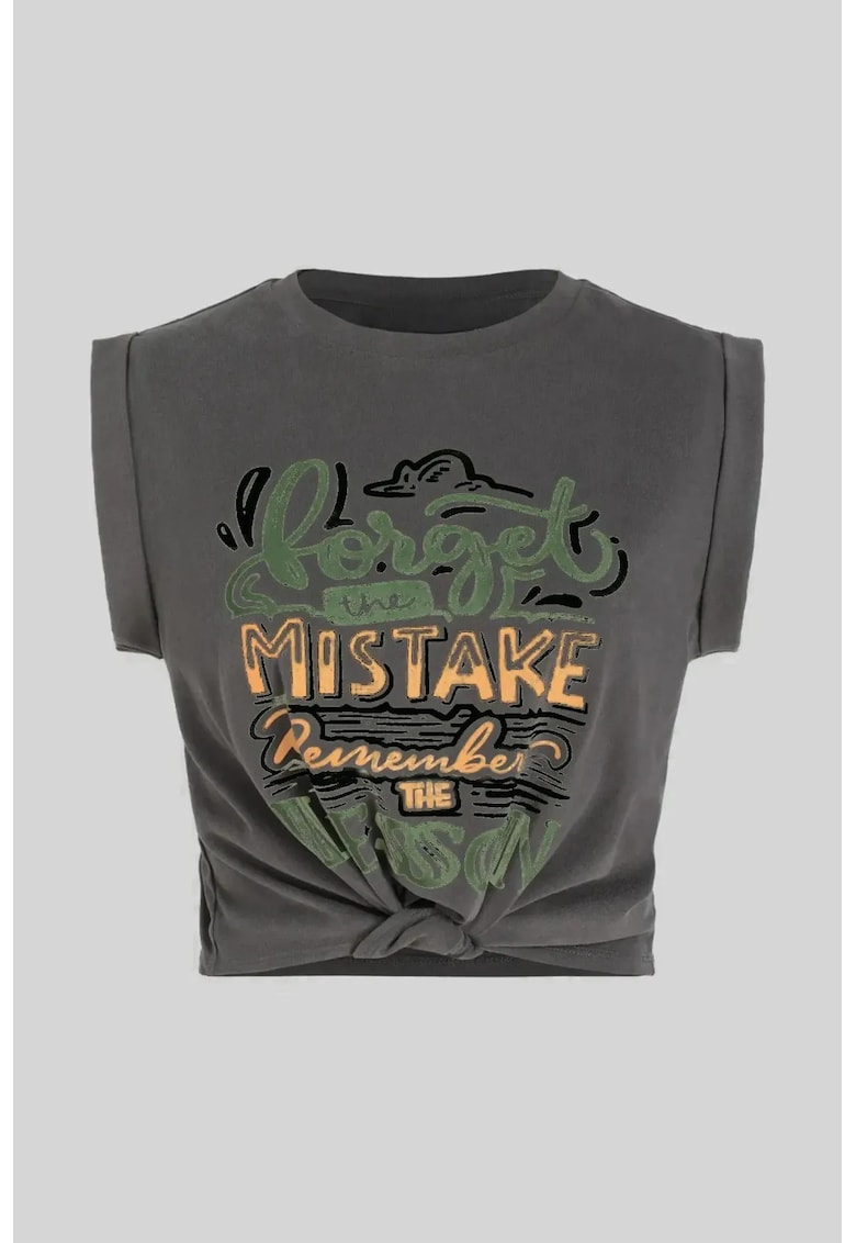 Tricou dama - cu imprimeu - bumbac - multicolor