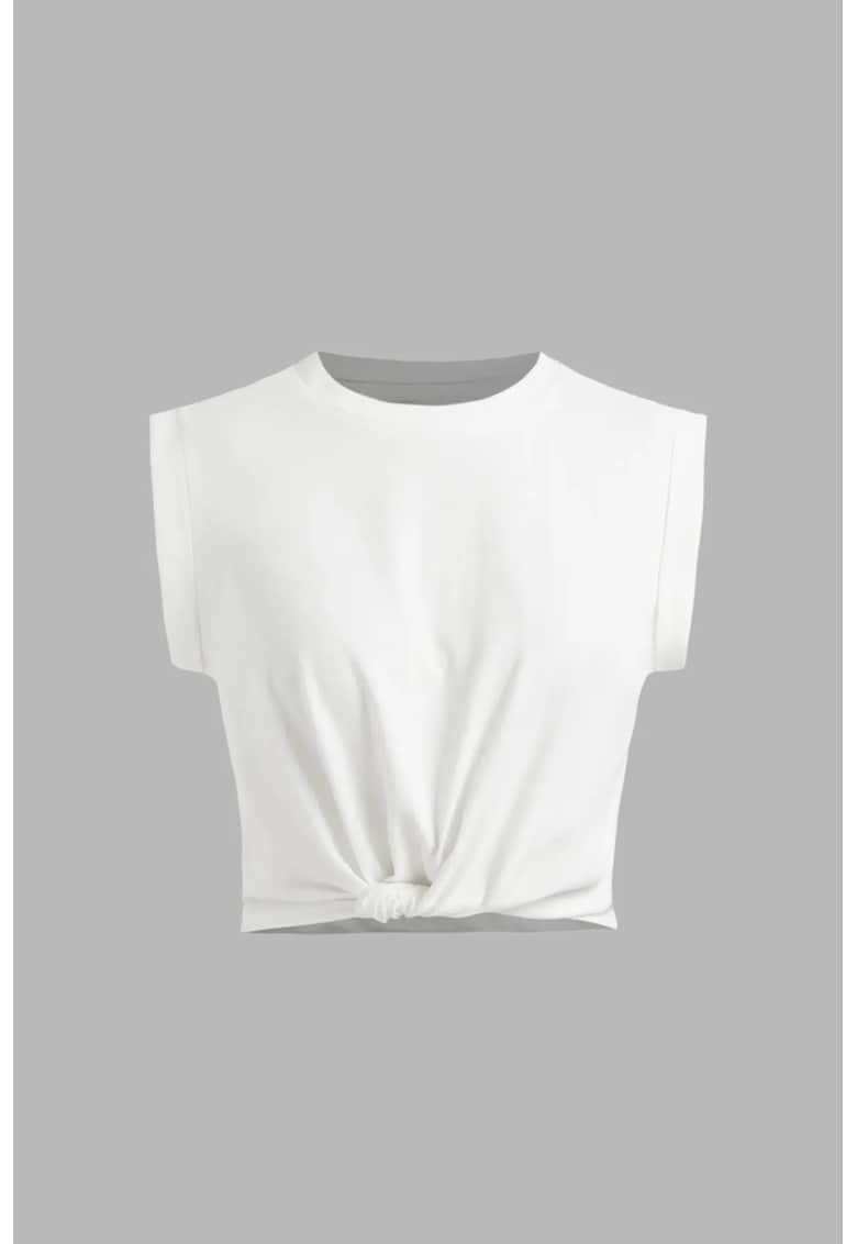 Tricou dama decolteu rotund - bumbac - alb