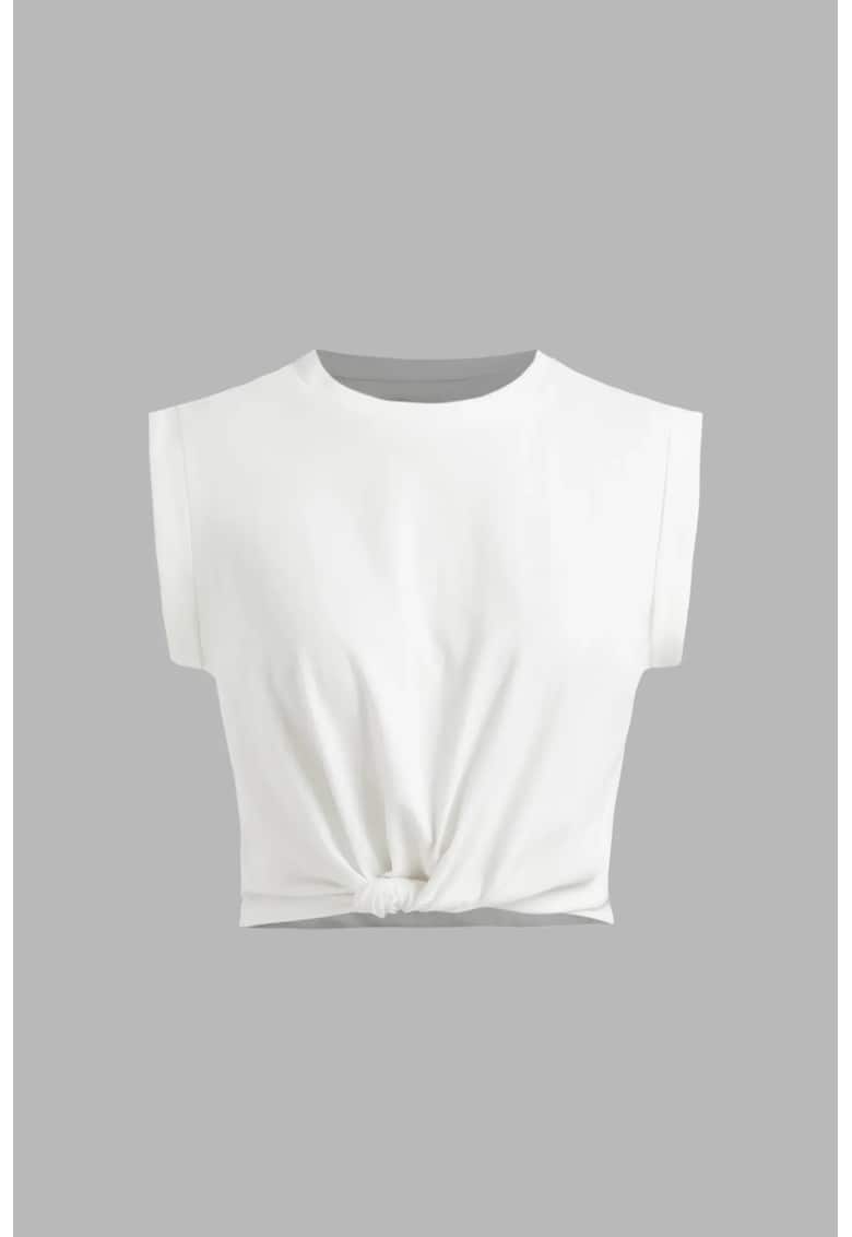 Tricou dama decolteu rotund - bumbac - alb