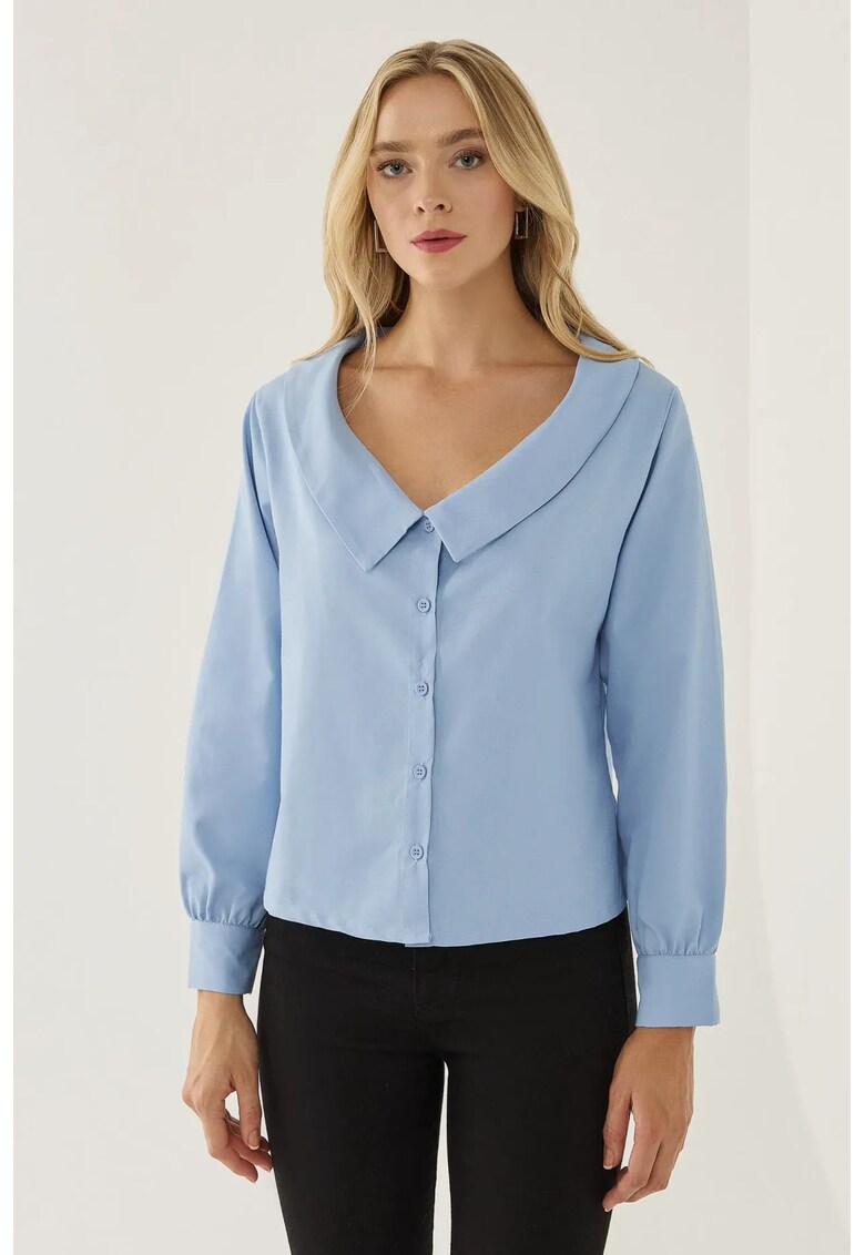 Camasa casual dama - bumbac/poliester - albastru
