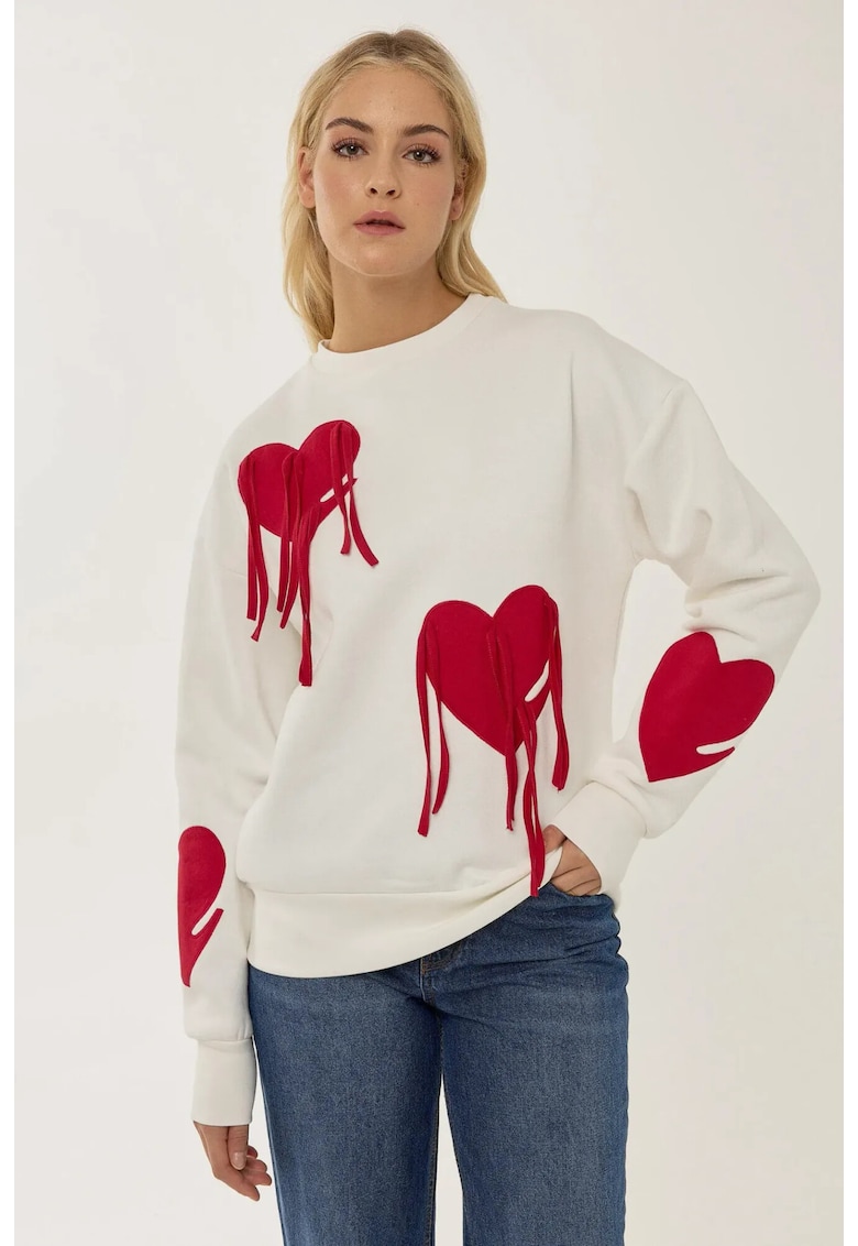 Bluza de trening cu imprimeu inimi