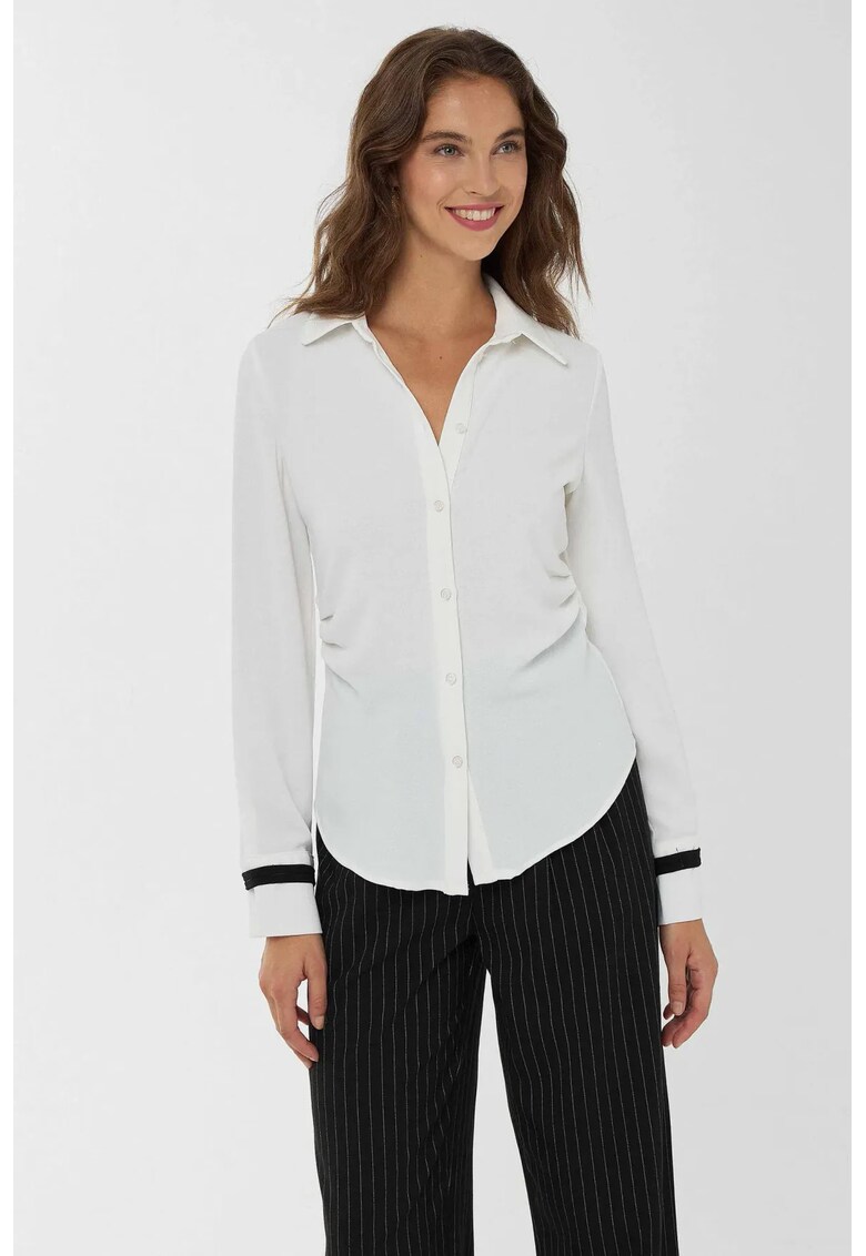 Camasa dama - poliester/lycra - alb/negru