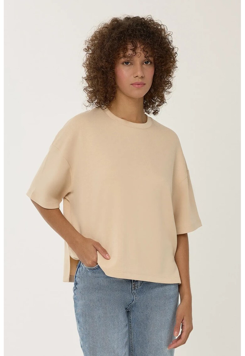 Tricou dama viscoza/poliester/elastan - bej