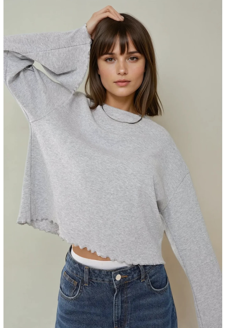 Bluza dama bumbac/elastan - gri Bluza dama bumbac/elastan - gri