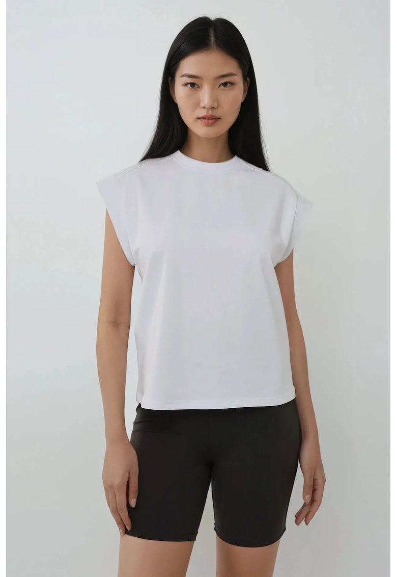Tricou dama bumbac/poliester/elastan - alb