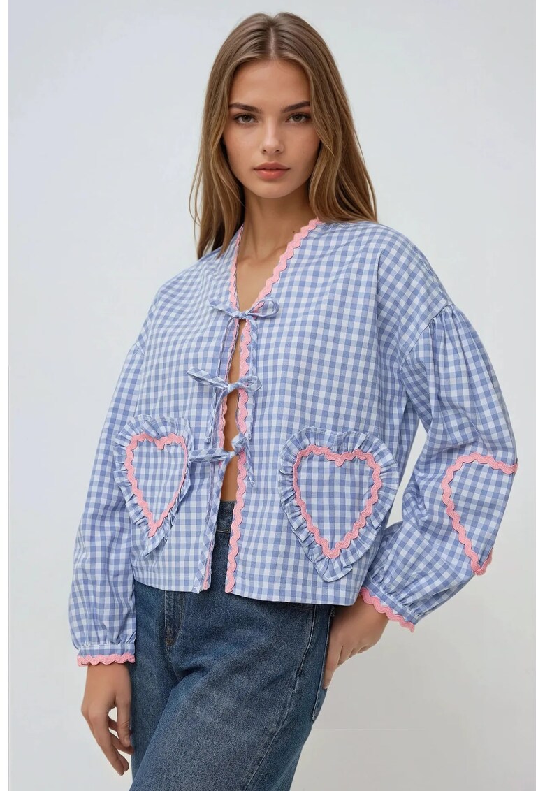 Camasa dama bumbac/poliester - in carouri - multicolor