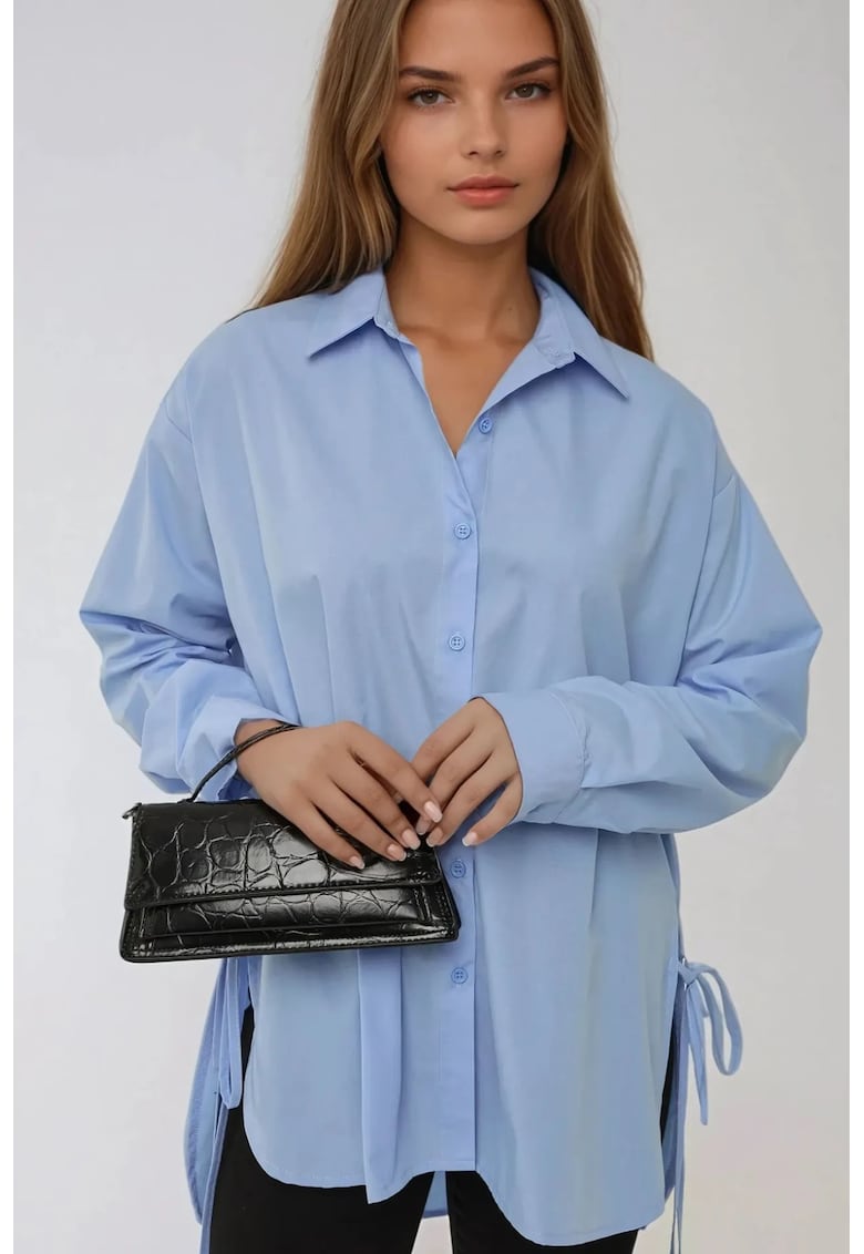 Camasa dama bumbac/poliester - albastru