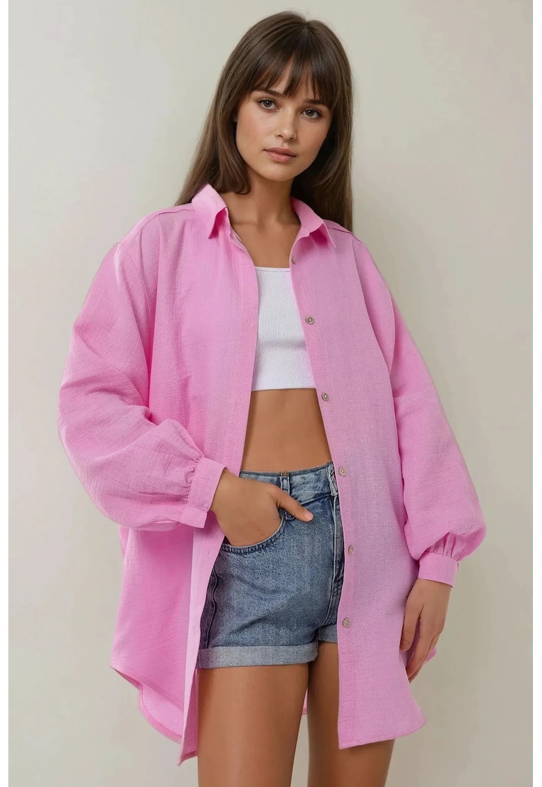 Camasa supradimensionata dama - in - roz