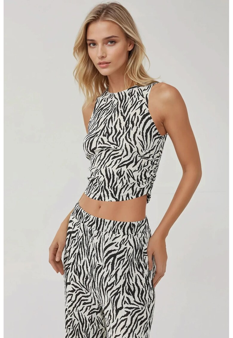 Top dama - slim fit - imprimeu zebra - multicolor - tricot