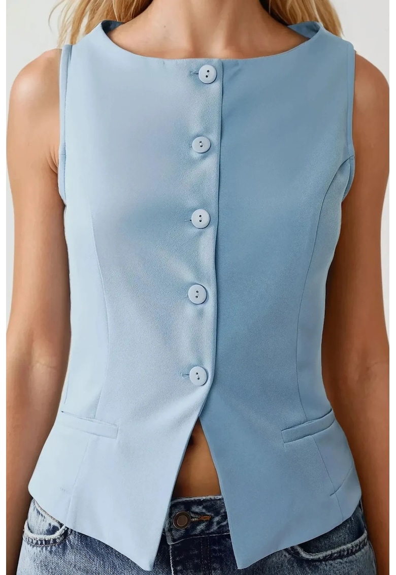 Vesta pentru dama textil - albastru -