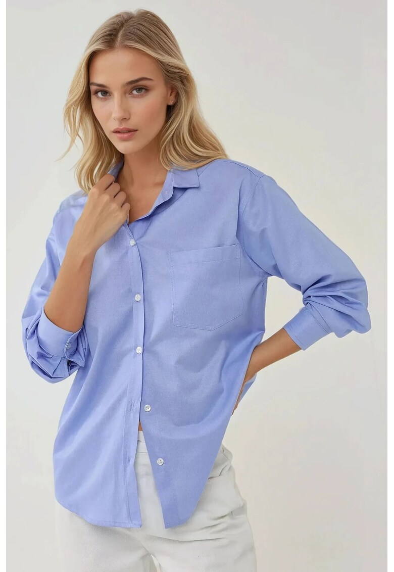 Camasa dama textil - albastru