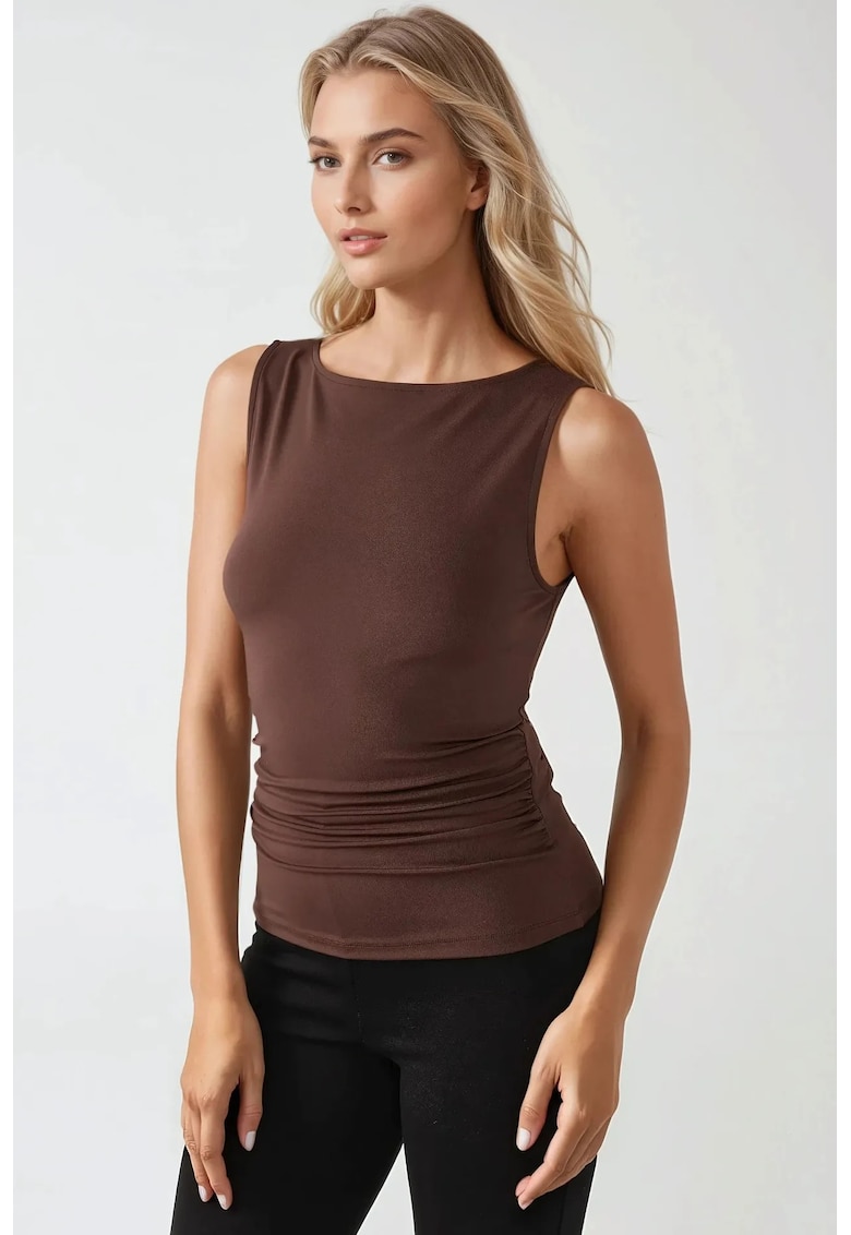 Top - tricotat - slim fit - maro - jerseu