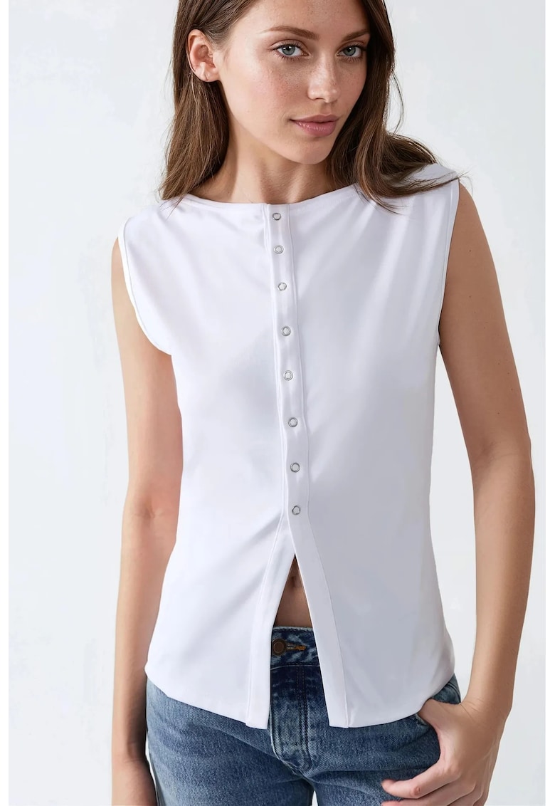 Vesta pentru slim fit - jerseu - alb