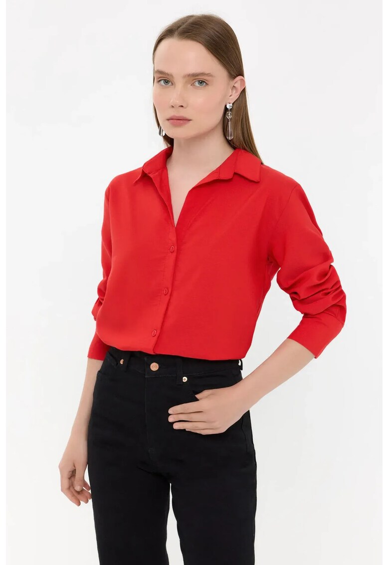 Camasa clasica dama - bumbac/poliester - rosu