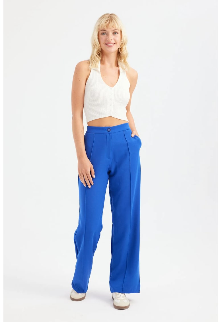 Topuri - top scurt tricotat cu guler - spate deschis - textil - Alb -