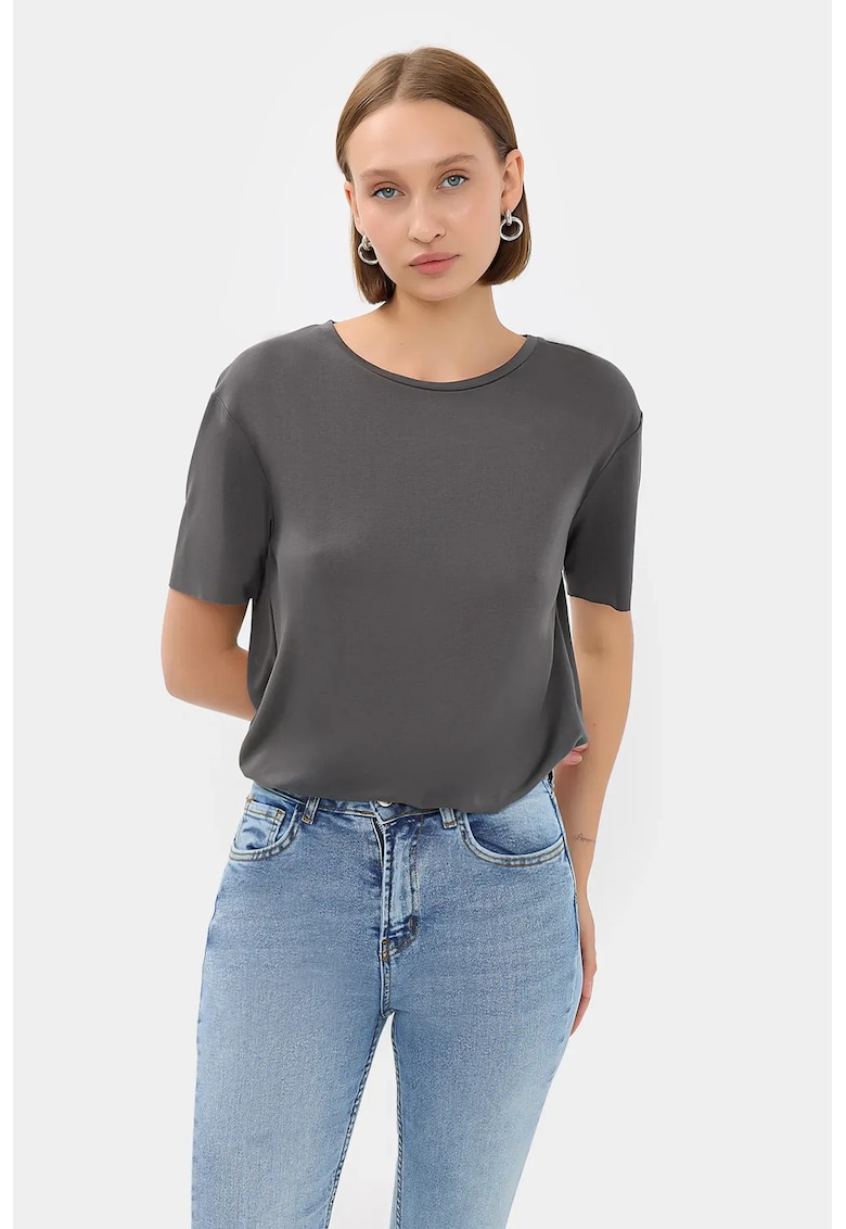 Tricou uni - cu decolteu rotund