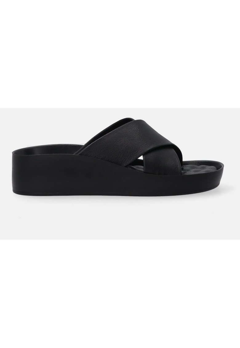 Papuci cu talpa wedge si barete incrucisate