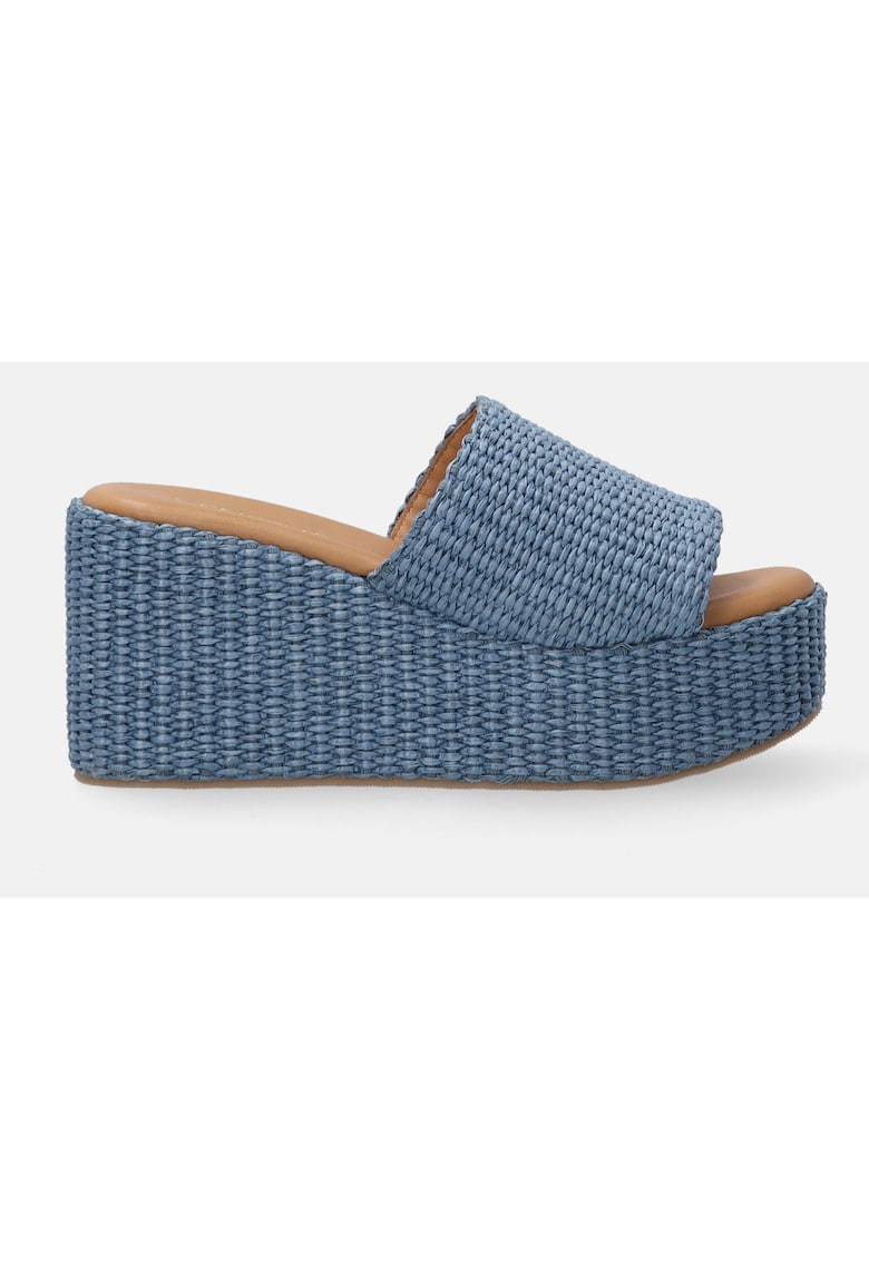 Papuci wedge din piele
