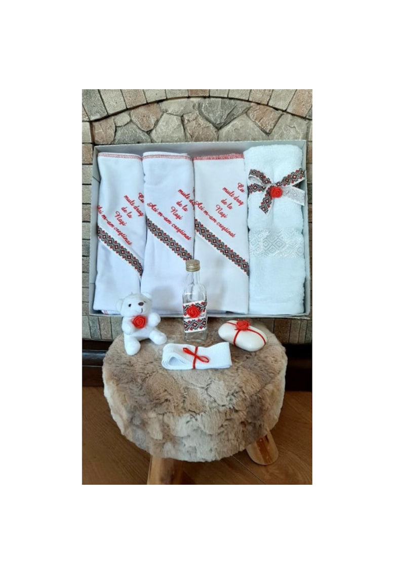Trusou Traditional Botez Bebelusi - Alb - Diverse - Set - Bumbac - Baieti - Alb - 1-3 luni