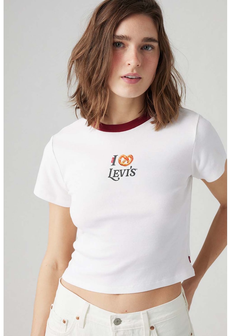 Youth Tricou crop cu imprimeu logo