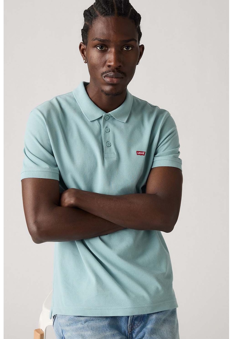 Tricou uni polo - Albastru aquamarin