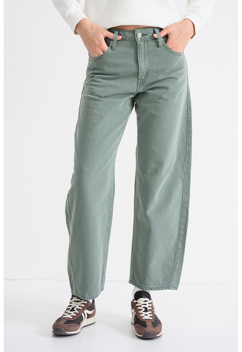 Blugi crop cu croiala barrel