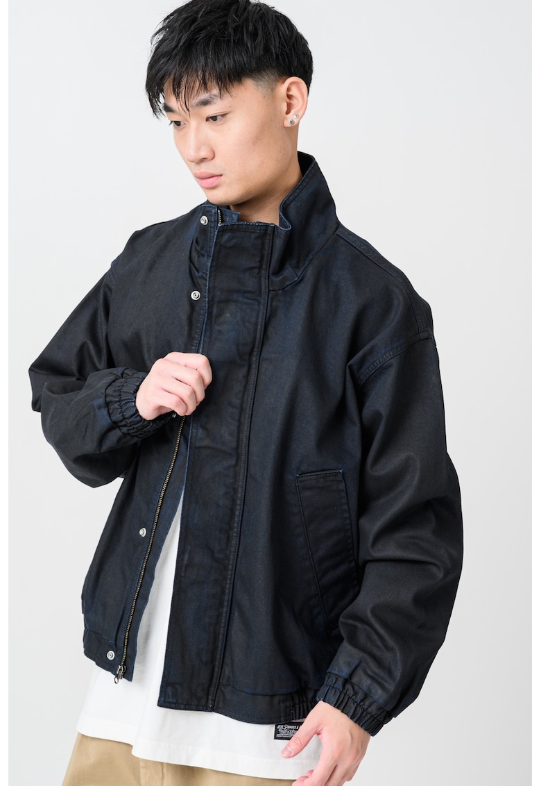 Jacheta din denim cu aspect decolorat