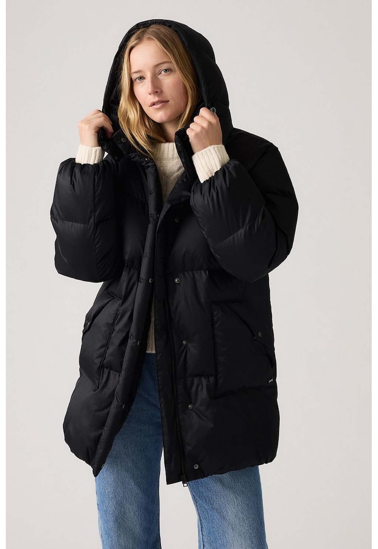 Geaca cu gluga detasabila - Negru