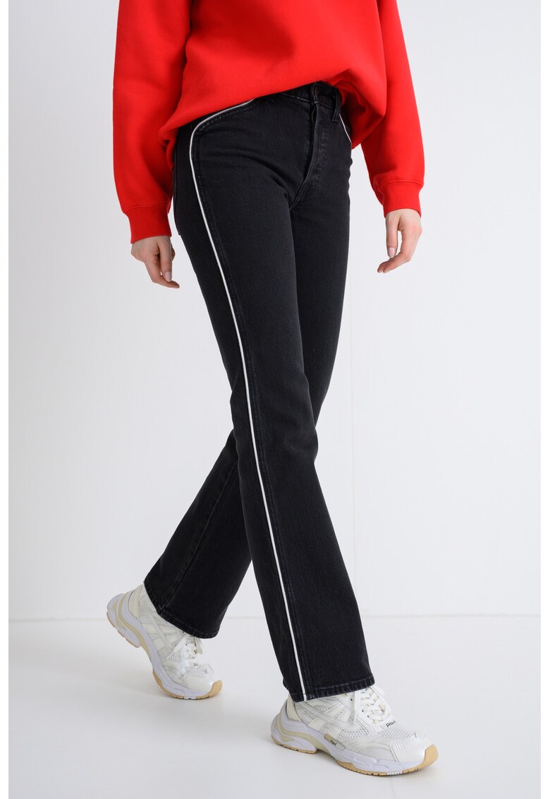 Blugi slim-fit cu talie inalta - Negru stins