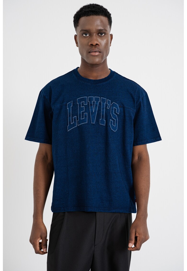 Tricou cu logo supradimensionat Lockwood - Alb/Albastru inchis