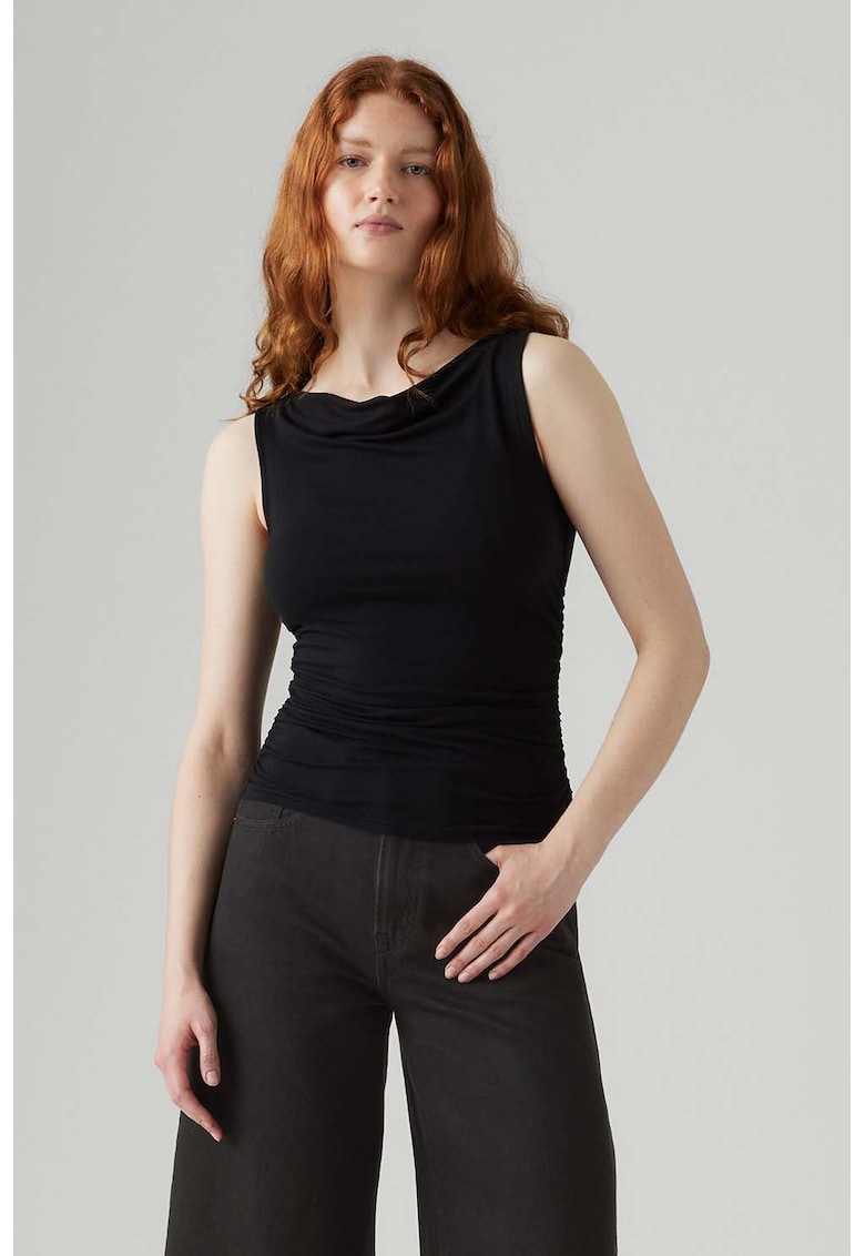 Top slim fit cu fronseuri