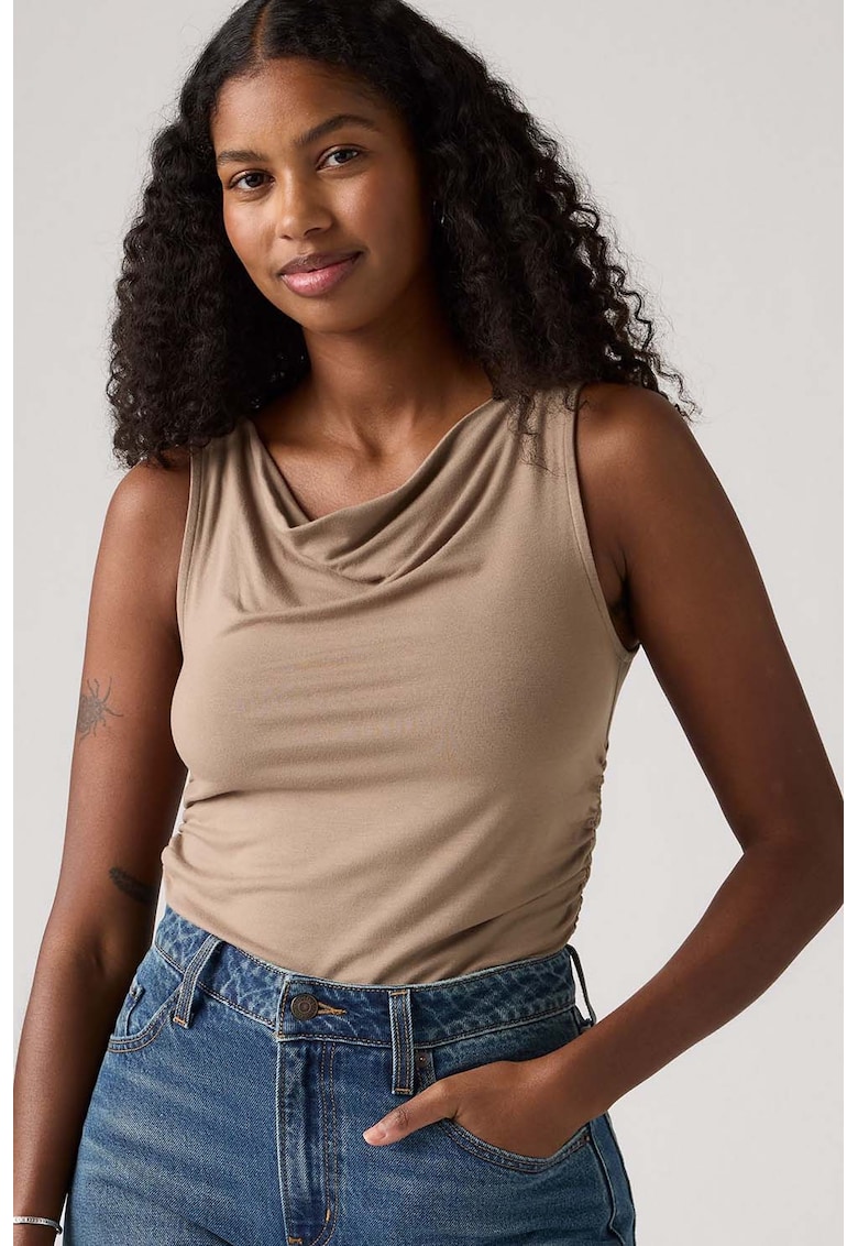 Top slim fit cu fronseuri Top slim fit cu fronseuri