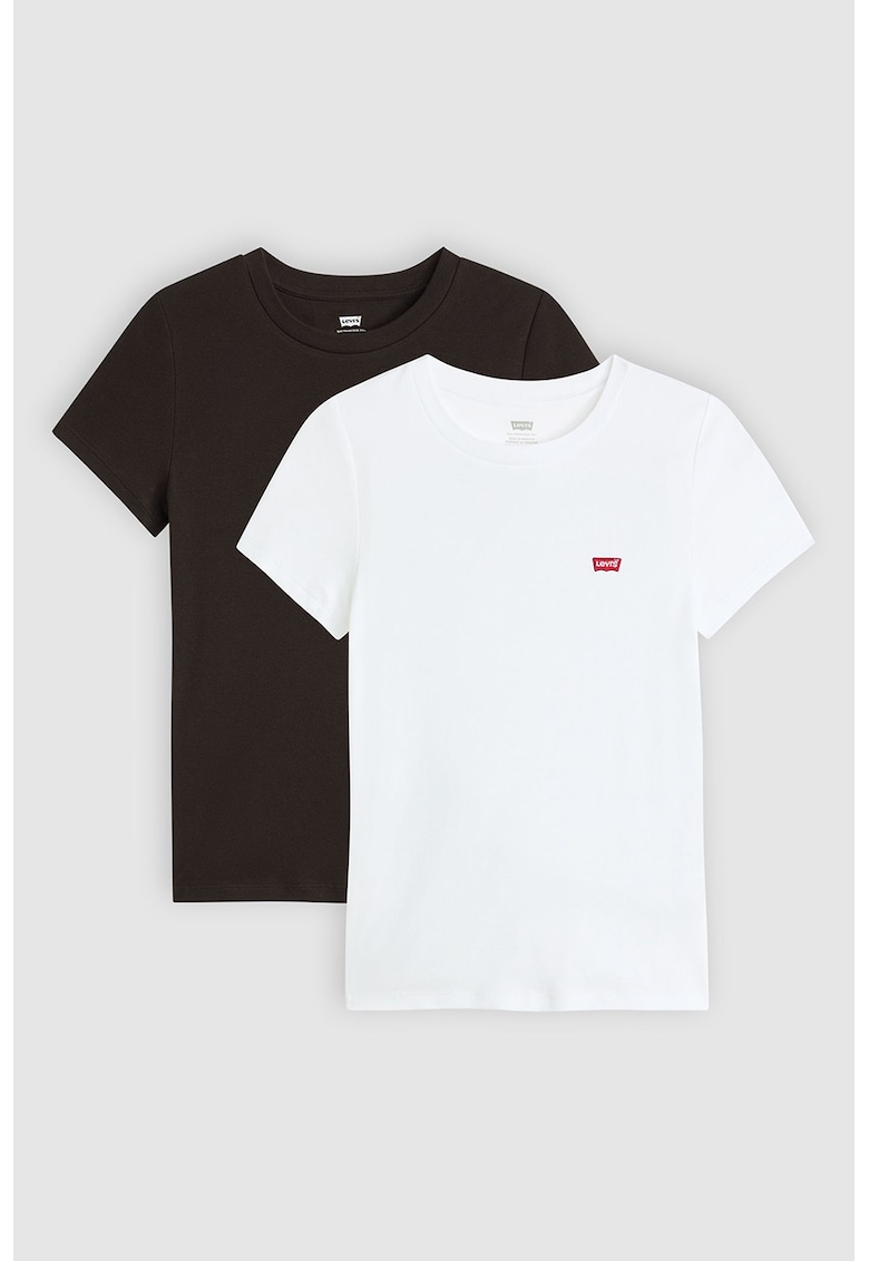 Set de tricouri slim fit de bumbac cu decolteu rotund - 2 piese