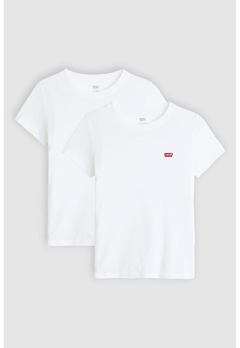 Set de tricouri slim fit de bumbac cu decolteu rotund - 2 piese