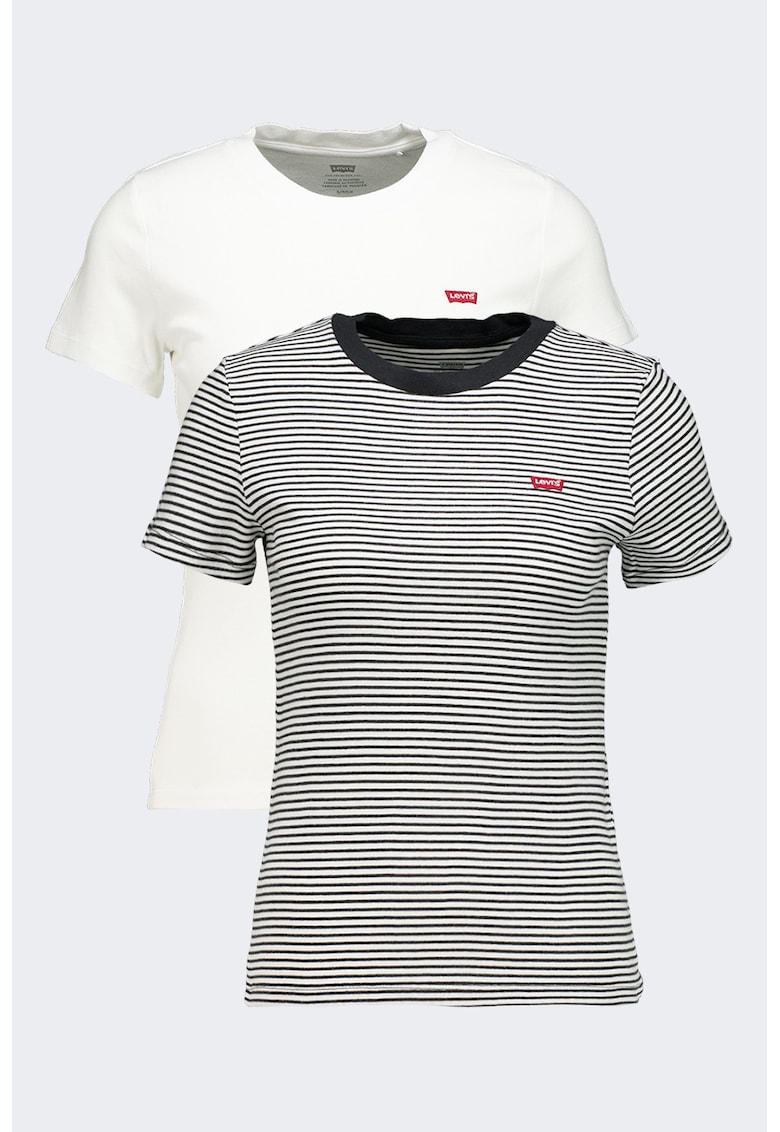 Set de tricouri slim fit de bumbac cu decolteu rotund - 2 piese