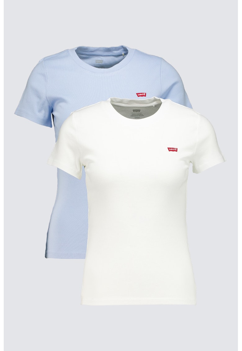 Set de tricouri slim fit cu decolteu rotund - 2 piese