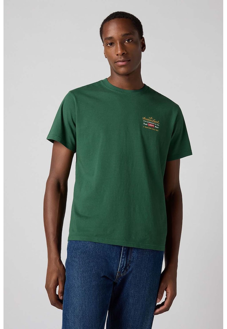 Tricou lejer de bumbac - Verde englez