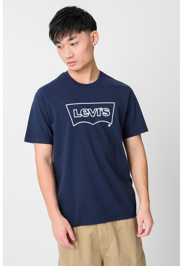 Tricou cu imprimeu logo - Bleumarin