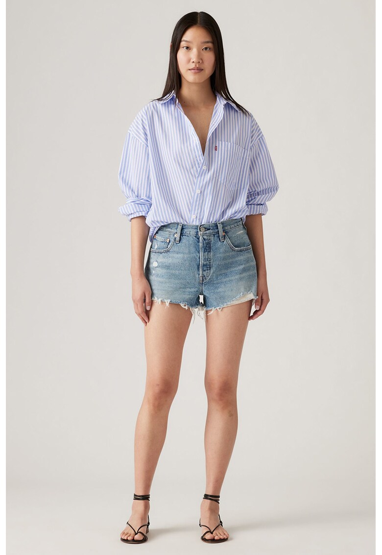 Blugi scurti cu talie inalta 501® - Albastru petrol