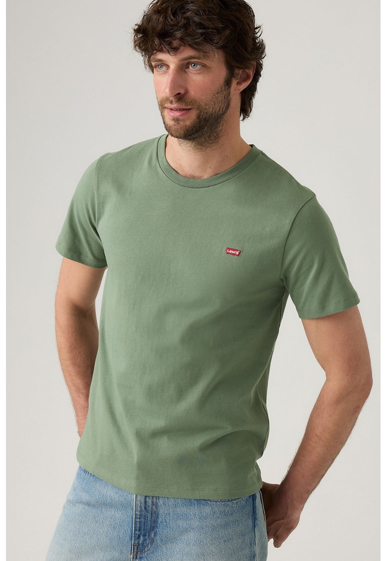 Tricou cu decolteu la baza gatului - Rosu/Verde marin