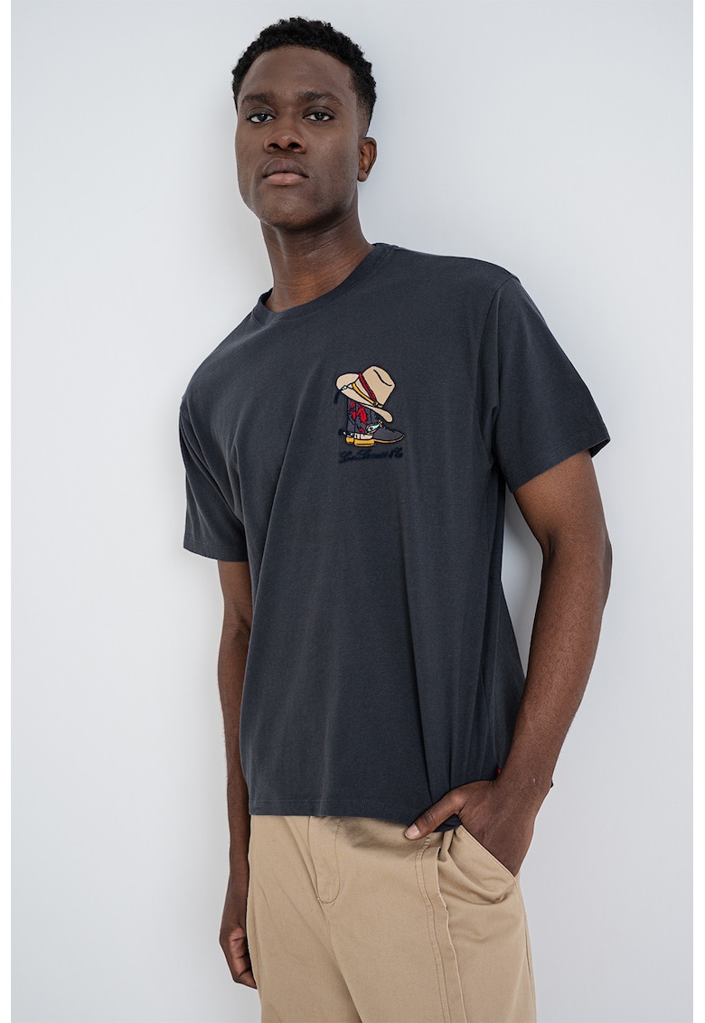 Tricou de bumbac cu logo Vintage