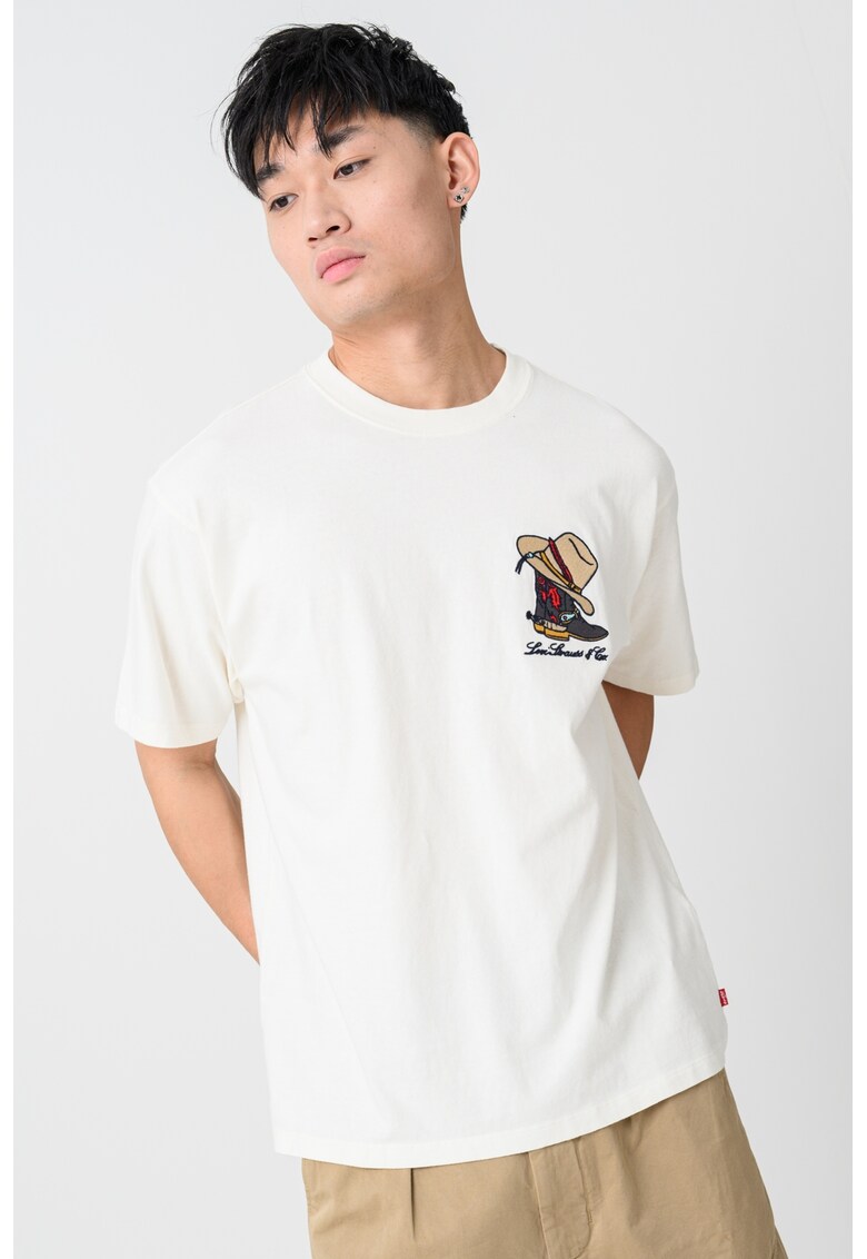 Tricou de bumbac cu logo Vintage