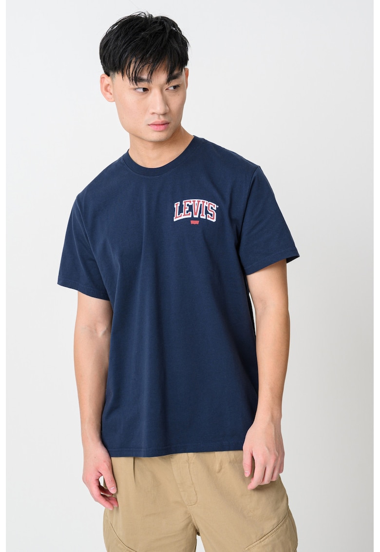 Tricou cu imprimeu logo - Bleumarin