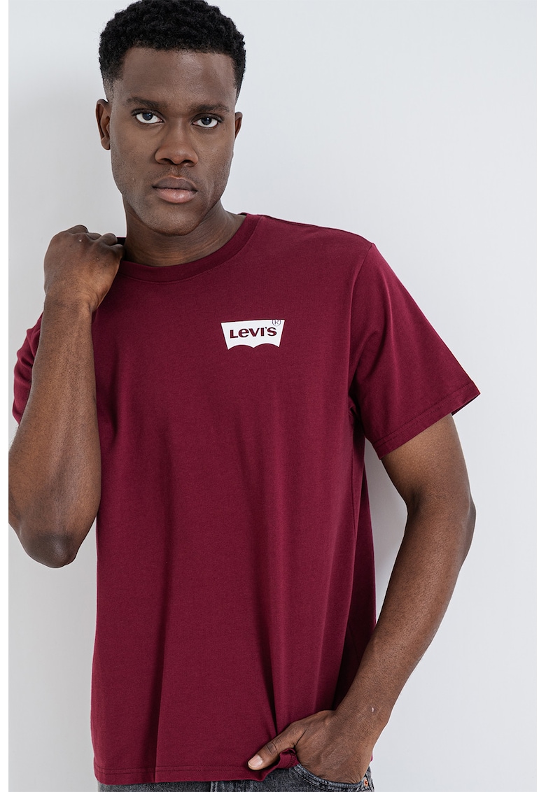 Tricou cu imprimeu logo - Rosu inchis