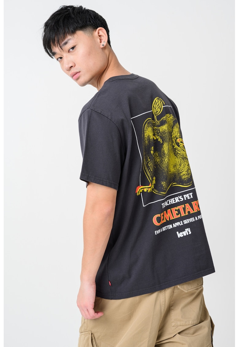 Tricou cu imprimeu logo - Negru stins