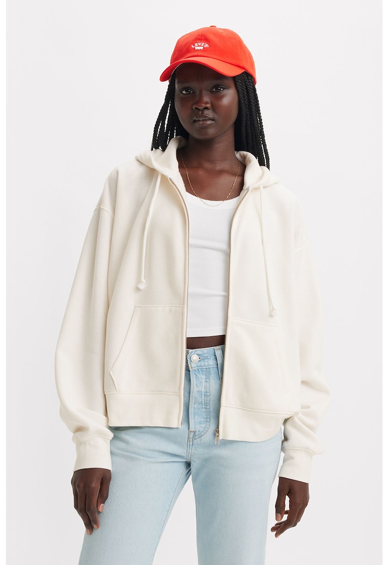 Hanorac cu maneci cazute - fermoar si buzunare oblice Everyday