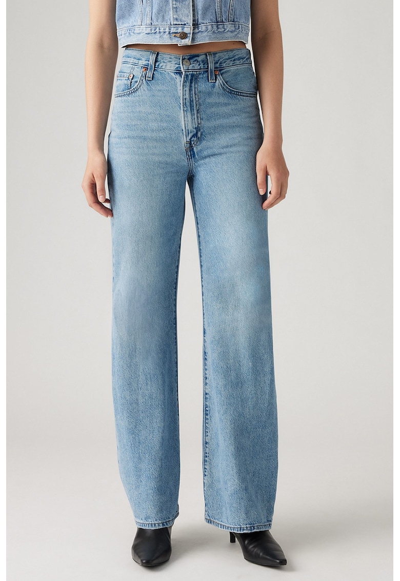 Blugi cu croiala ampla Ribcage - Albastru pastel